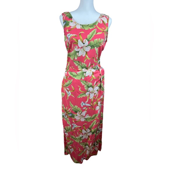La Cabana Hawaiian Tropical Print Wrap Dress, size S - Picture 2 of 8